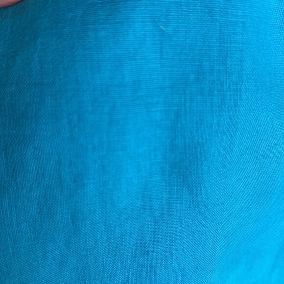 Original Collection Linen Teal Cropped Pants patch pockets size medium - Picture 11 of 11